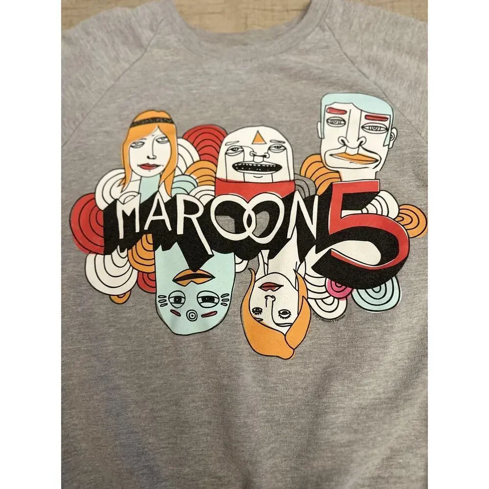 MAROON 5 Band Sweatshirt Adult Small Gray American Apparel California Fleece - Picture 3 of 9